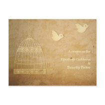 Two Golden Birds RSVP Post card