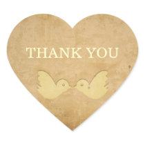Two Golden Birds Thank You Sticker