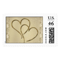 Two golden hearts stamps