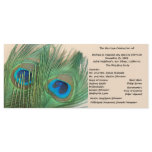 Two Golden Peacock Feathers Wedding Programs