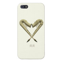 Two Golden Saxophones in Heart Shape on iPhone 5 Cover For iPhone  5 at Zazzle