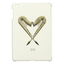 Two Golden Saxophones Romance Heart iPad Mini Case at Zazzle
