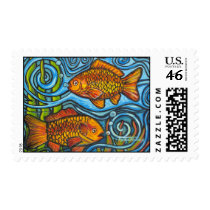 Two Goldfish postage by artpals Two Goldfish postage