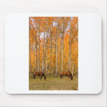 Two Grazing Horses In the Autumn Mousepad