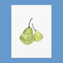 Two Green Pears Postcard by floatinglemons Two Green Pears Postcard