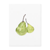 Two Green Pears Postcard by floatinglemons Two Green Pears Postcard