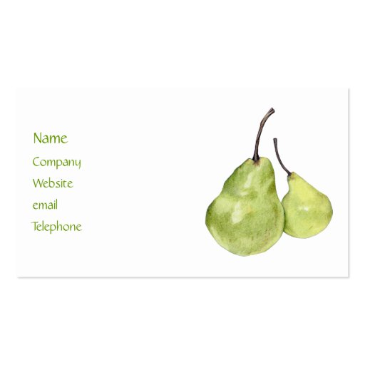 Two Green Pears Profile Card Business Card Template (front side)