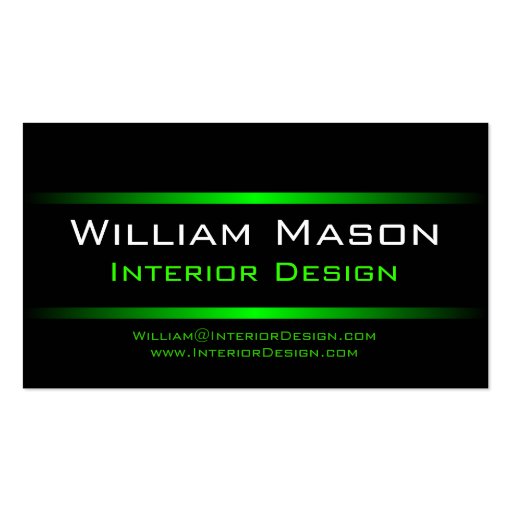 Two Green Stripes Professional Business Card