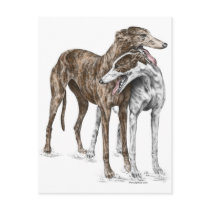 Two Greyhound Dog Friends Post Card