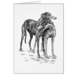 Two Greyhound Dogs Drawing by Kelli Swan cards