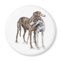 Two Greyhound Dogs magnets by KelliSwan Two Greyhound Dogs magnets