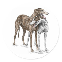 Two Greyhound Dogs stickers by KelliSwan Two Greyhound Dogs stickers