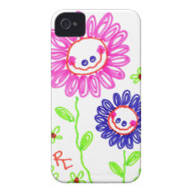Two Grinning Happy Flowers iPhone 4 Covers