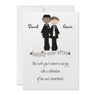 Two Grooms Commitment Ceremony invitation