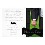Two Grooms Custom Gay Wedding Accommodations Cards invitations