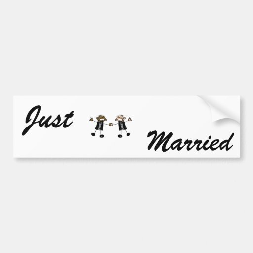 Two Grooms Dancing Happy Interracial Bumper Stickers