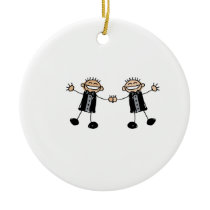 Two Grooms Dancing Happy Christmas Ornament