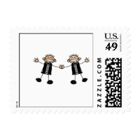 Two Grooms Dancing Happy Postage Stamps