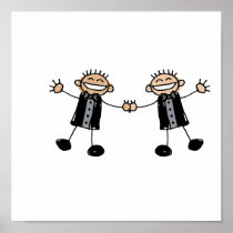 Two Grooms Dancing Happy Posters