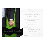 Two Grooms Gay Wedding RSVP with Menu Options invitations