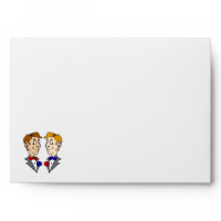 Two Grooms Heads Envelopes