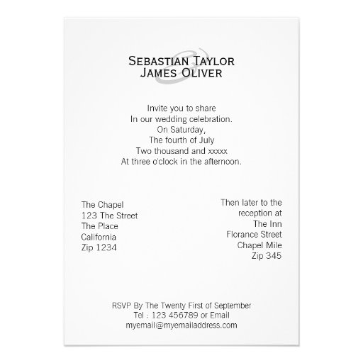 Two Grooms In Suits Wedding Personalized Invitation