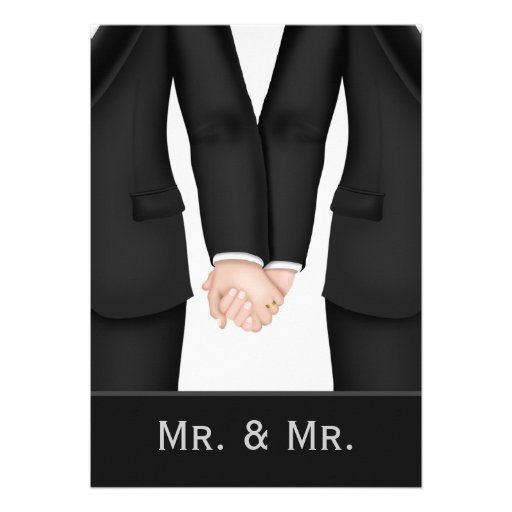 Two Grooms In Suits Wedding Personalized Invitation