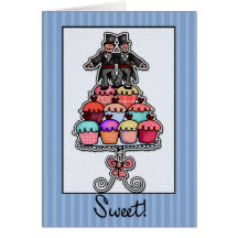 Two Grooms on Cupcake Stack Cards