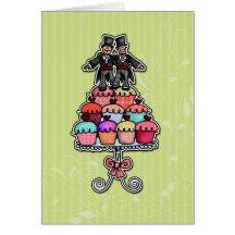Two Grooms on Cupcakes Greeting Card