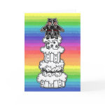 Two Grooms on Rainbow Wedding Cake Greeting Card