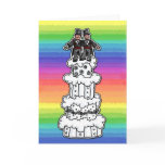 Two Grooms on Rainbow Wedding Cake Greeting Card