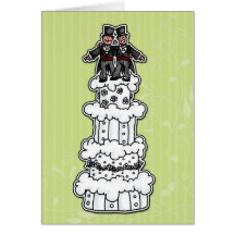 Two Grooms on Wedding Cake Greeting Cards