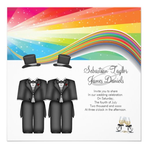 Two Grooms Wedding Personalized Invites
