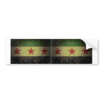 TWO Grungy Syria Flag Bumper Sticker