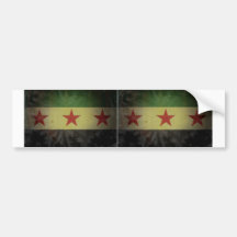 TWO Grungy Syria Flag Bumper Sticker