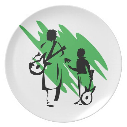 two guitar players outline musician green.png party plates