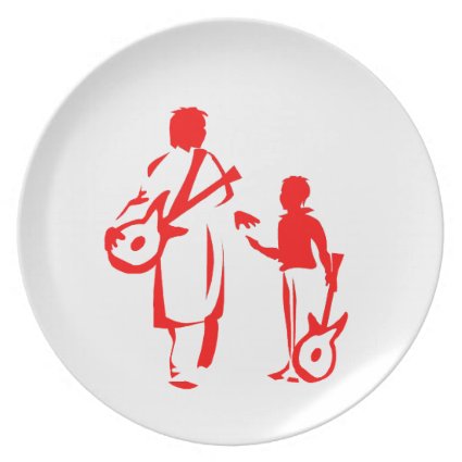 two guitar players red.png party plate