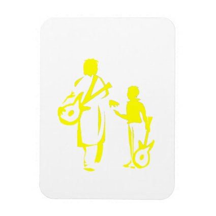 two guitar players yellow.png rectangle magnet