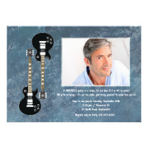 Two Guitars Photo Invitation