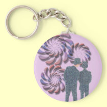 Two Guys and Swirls keychains