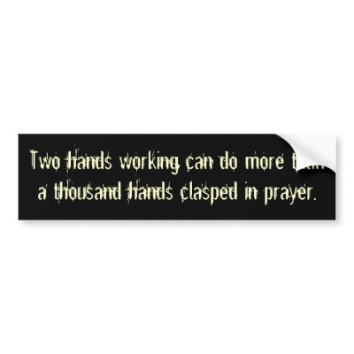 Two hands working can do more than a thousand h... bumper sticker by joebiker1326