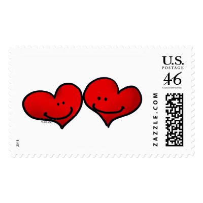 Two harts in love stamp