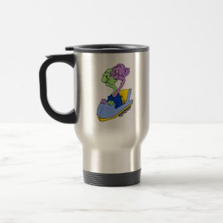Two heads on a roller coaster mug
