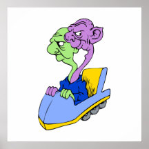 Two heads on a roller coaster print