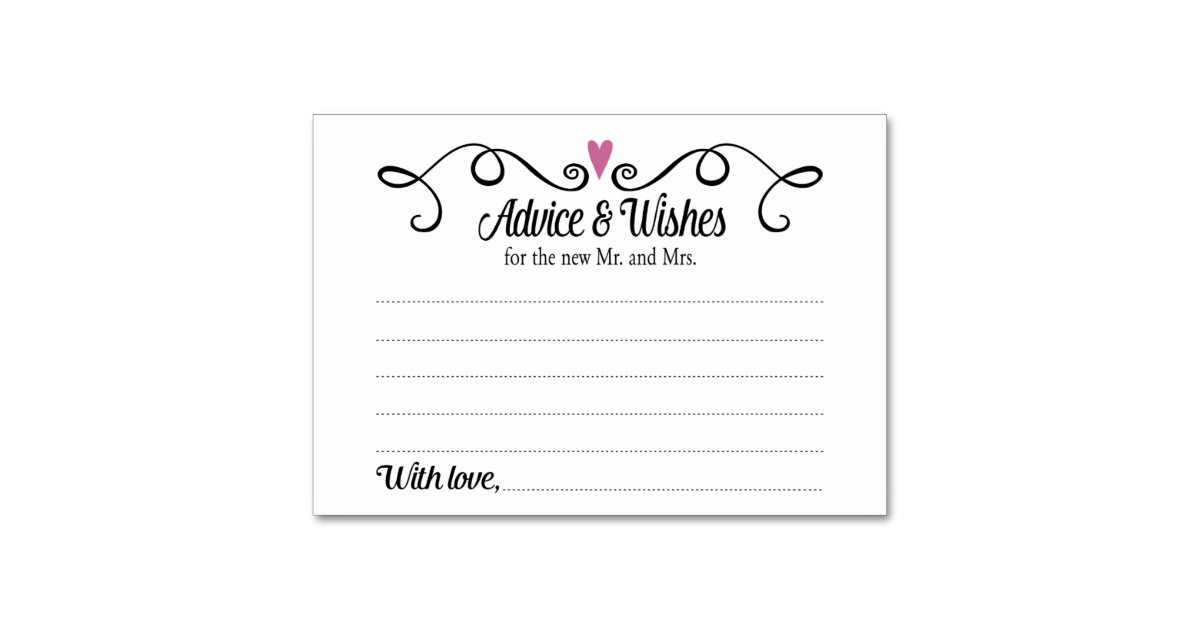 wedding wishes card template two hearts advice and wishes wedding card table cards zazzle wedding wishes card template two hearts advice and wishes wedding card table cards zazzle