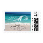 Two Hearts Custom Monogram Wedding Stamp