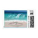 Two Hearts Custom Monogram Wedding Stamp stamp