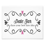 Two Hearts Date Ja Buffet Wedding Sign Photo Print