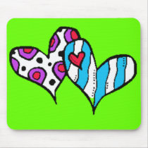 Two hearts design mouse pad