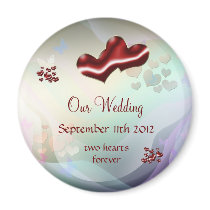 Two hearts forever magnets